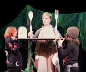 Lori Greenleaf, as Flossie, and Heron Kypragoras, as Harley, star with Finn Sullivan, as Sweetwater Jack, in Heartwood Regional Theater Co.'s youth production of "Jack and the Beanstalk." (Courtesy photo)