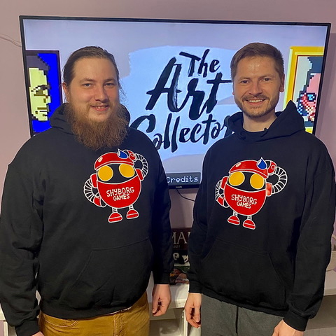 Brothers Jason Hinman (left) and Jesse Hinman, Wiscasset High School alumni and founders of Shyborg Games, are thrilled with the success of their debut video game title "The Art Collector," which has been downloaded around the world since its debut in October. (Photo courtesy Jason Hinman)