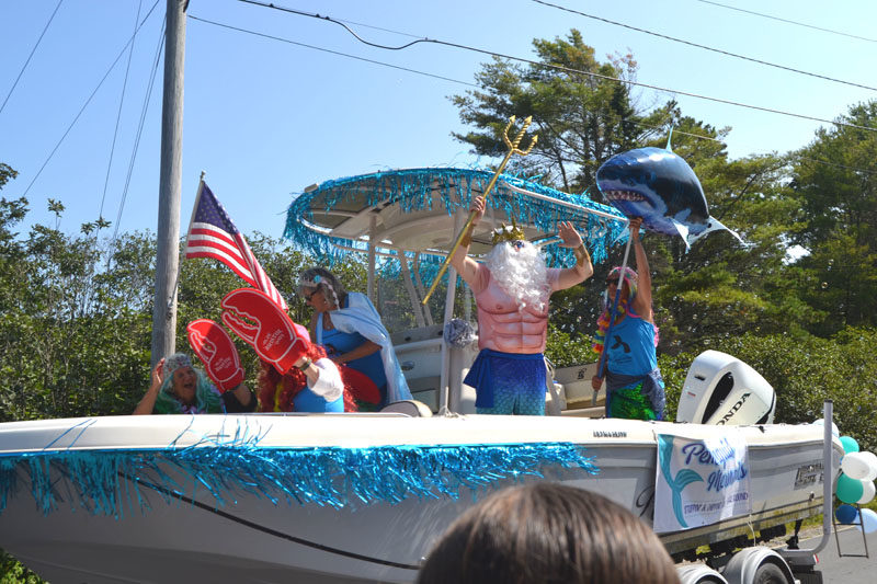 The Pemaquid Mermaids sport nautical costumes during the festive Olde Bristol Days parade on Saturday, Aug. 9. The parade garnered a large crowd of spectators to kick off the day-long community celebration. (Christina Wallace photo)