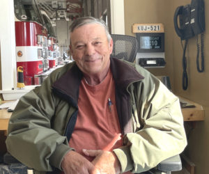 Waldoboro Fire Department Lt. William "Bill" Bragg reflects on his lengthy public service career in the Waldoboro fire station. Nearing 50 years as an active Waldoboro firefighter, Bragg has made a living combining private sector employment with stipend or paid municipal positions. (Sherwood Olin photo)