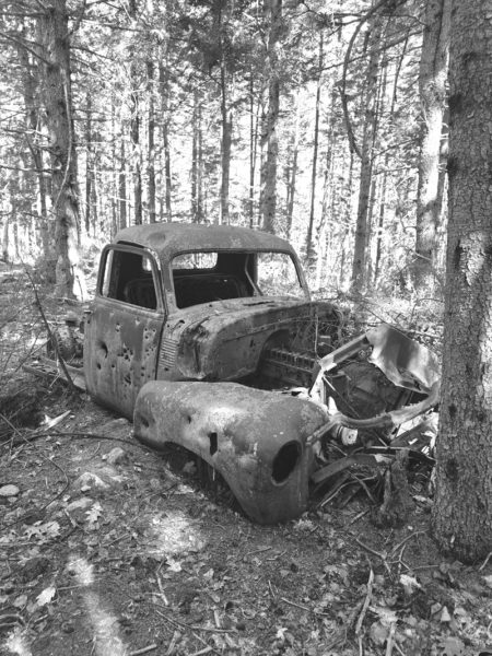 Charlie and Alpheus Poland's Louds Island truck still sits by the side of the road. I can't help but wonder about all the bullet holes. (Photo courtesy Lori Crook)
