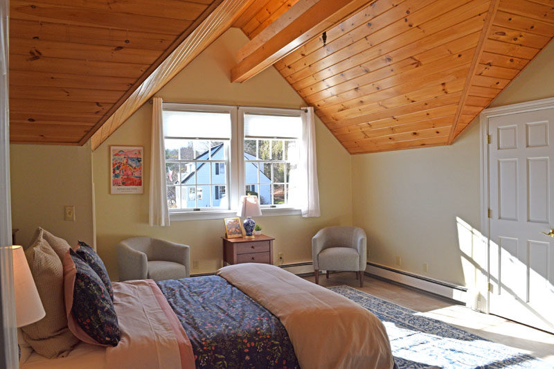 One of the five suites of The Manor at 34 Main, a senior living community in Newcastle. Each suite has either an adjacent or attached bathroom for residents. (Ali Juell photo)