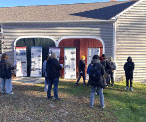 Great Salt Bay Community School seventh graders learn about the legacy of Frances Perkins during a visit to the Frances Perkins Homestead in Newcastle. (Photo courtesy Great Salt Bay Community School)