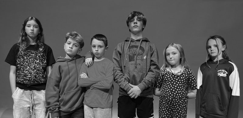 The cast members portraying the Herdmans in Lincoln County Community Theaters production of "The Best Christmas Pageant Ever." (Photo courtesy Damon Leibert, Lincoln Theater)