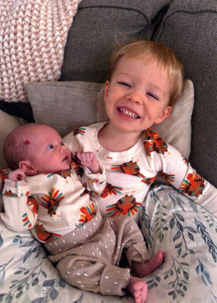 Archer Dorsey holds his baby sister, Isabel Mae Dorsey. (Photo courtesy Deborah Rancourt)