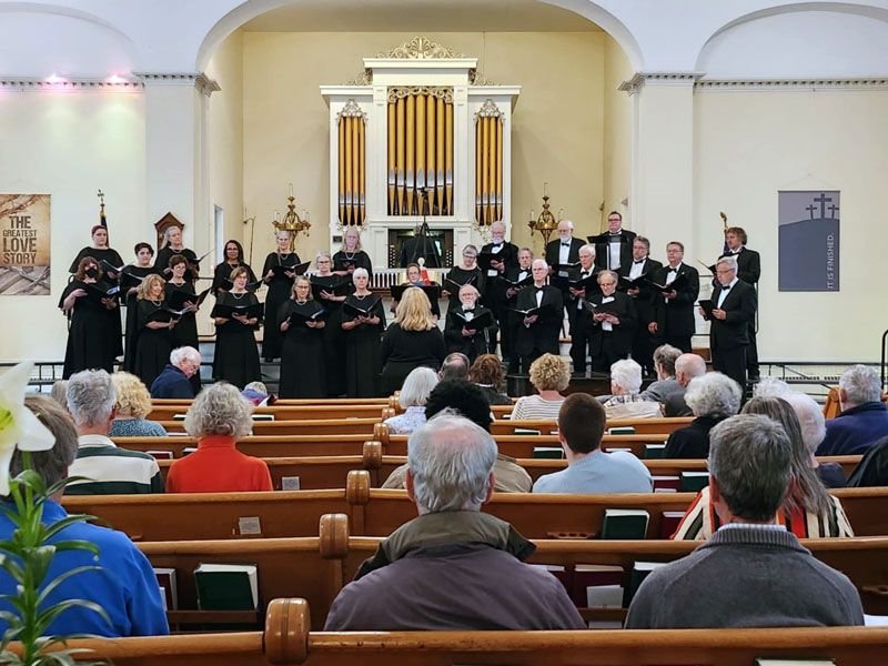 The St. Cecilia Chamber Choir performs in May 2025. The chorale is currently auditioning tenors and basses in preparation for the group's 30th anniversary concerts in May. (Photo courtesy David O'Brien)