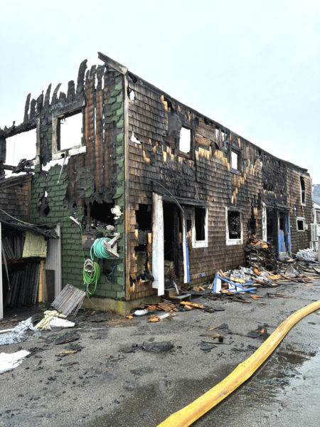 The remains of a barn at 2231 Friendship Road in Waldoboro after a fire on Friday, Feb. 20, the second of two fires the Waldoboro Fire Department responded to that day. Waldoboro firefighters remained on scene for more than 12 hours. (Courtesy photo)