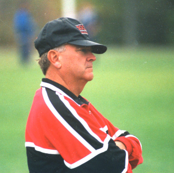 Beloved Wiscasset sports coach and teacher Bob Sommers watches soccer action during his coaching career. Sommers died Jan. 31 after a period of declining health. (LCN file)