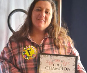 Olivia Stratton, the winner of the Whitefield Library's third annual chili contest. (Photo courtesy Whitefield Library)