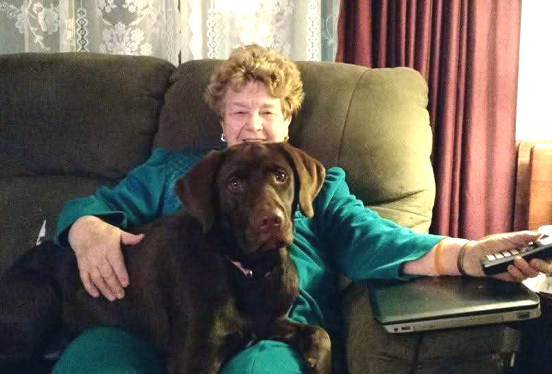 Lexy sits on the lap of Charlotte Boynton, aka Nanny, when she needs to be protected or when she feels that Nanny needs to be protected. (Charlotte Boynton photo)
