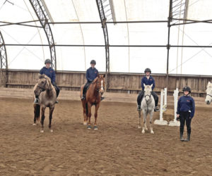 The Midcoast Maine IEA team, which trains at Stonewall Stables in Nobleboro, won the regional championship and qualified for the National Finals for the first time. From left: Emma Crooker, Isabel Bathe, Madison Moon, Leah Kirkland, Ava Genthner, and Hannah Fougner. Not pictured: Ella Curtis. (Mic LeBel photo)