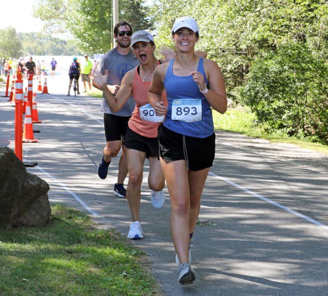 Participants begin their run during the 2025 Pemaquid Beach Triathlon. (Photo courtesy Kris Christine)