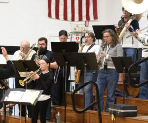 Members of the Shucktown Community Band perform at a Lincoln Academy event. (Courtesy photo)