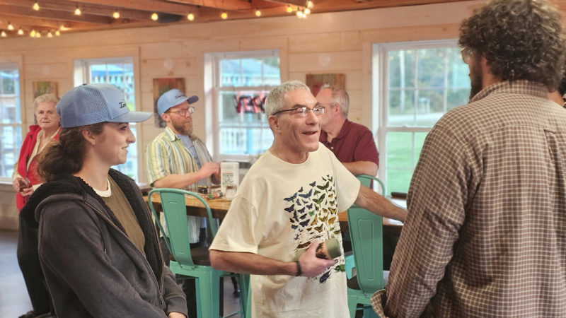 Attendees meet with Maines edible insect producers at the 2025 Sustainable Supper with Edible Insects event at Maine Tasting Center. (Courtesy photo)