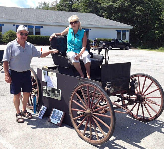 The inaugural Olde Bristol Days Williams-Fossett Vintage Car Show first place trophy winners pose with their rare 1909 Sears kit car in 2012. The family-friendly show will return Saturday, Aug. 8. (Photo courtesy Jeff Friedman)
