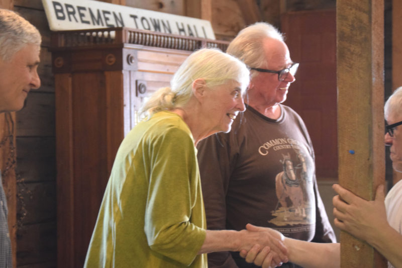 Wendy Pieh greets attendees at her retirement party on Saturday, June 27. The town of Bremen held the party to honor Pieh's years of service and commitment to the community. (Morgan VanNosdall photo)