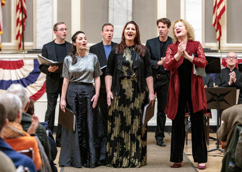 The Boston Camerata will perform Free America! Early Songs of Resistance and Rebellion on Sunday, July 12 at the Alna Meetinghouse (Photo courtesy Dan Busler)